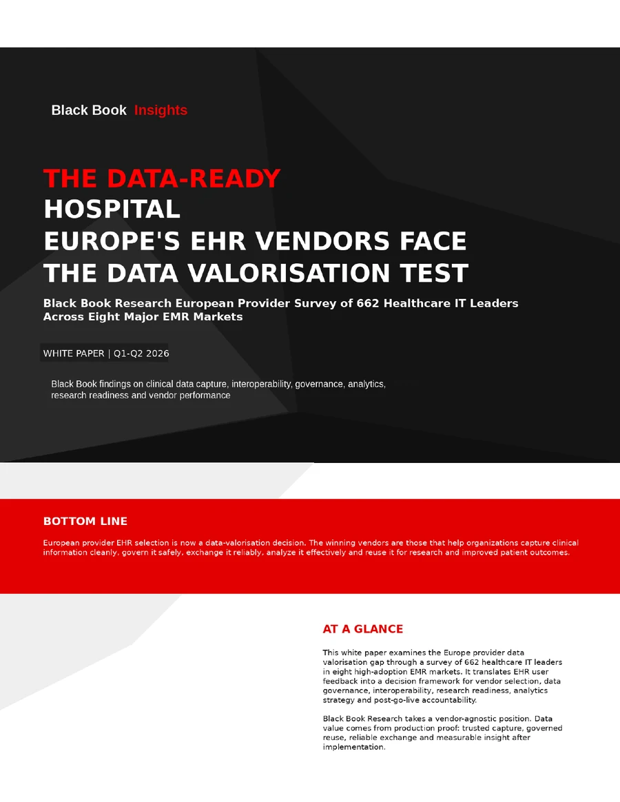 Cover: The Data-Ready Hospital: Europe EHR Vendors & Data Valorisation