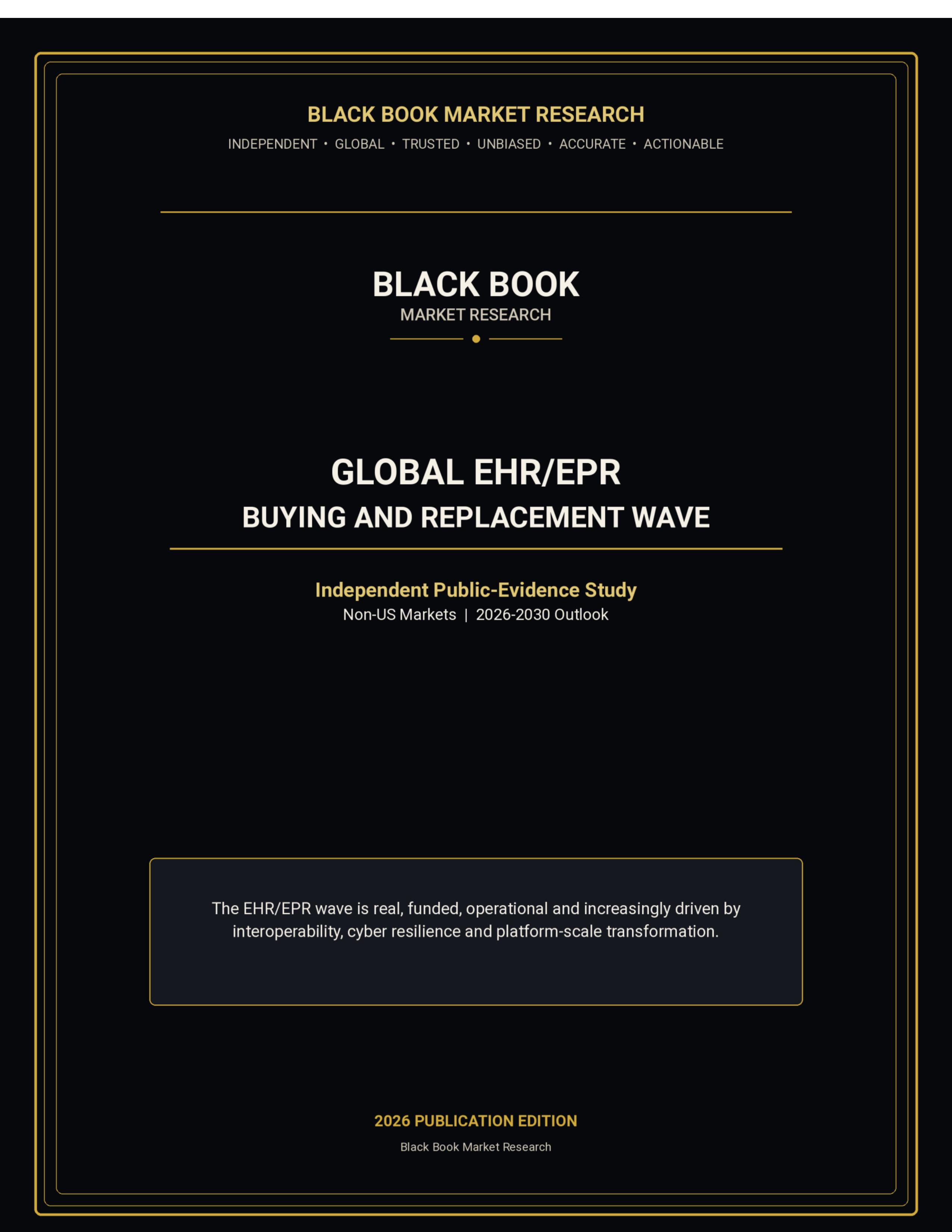 Cover: Black Book Global EHR/EPR Wave 2026–2030